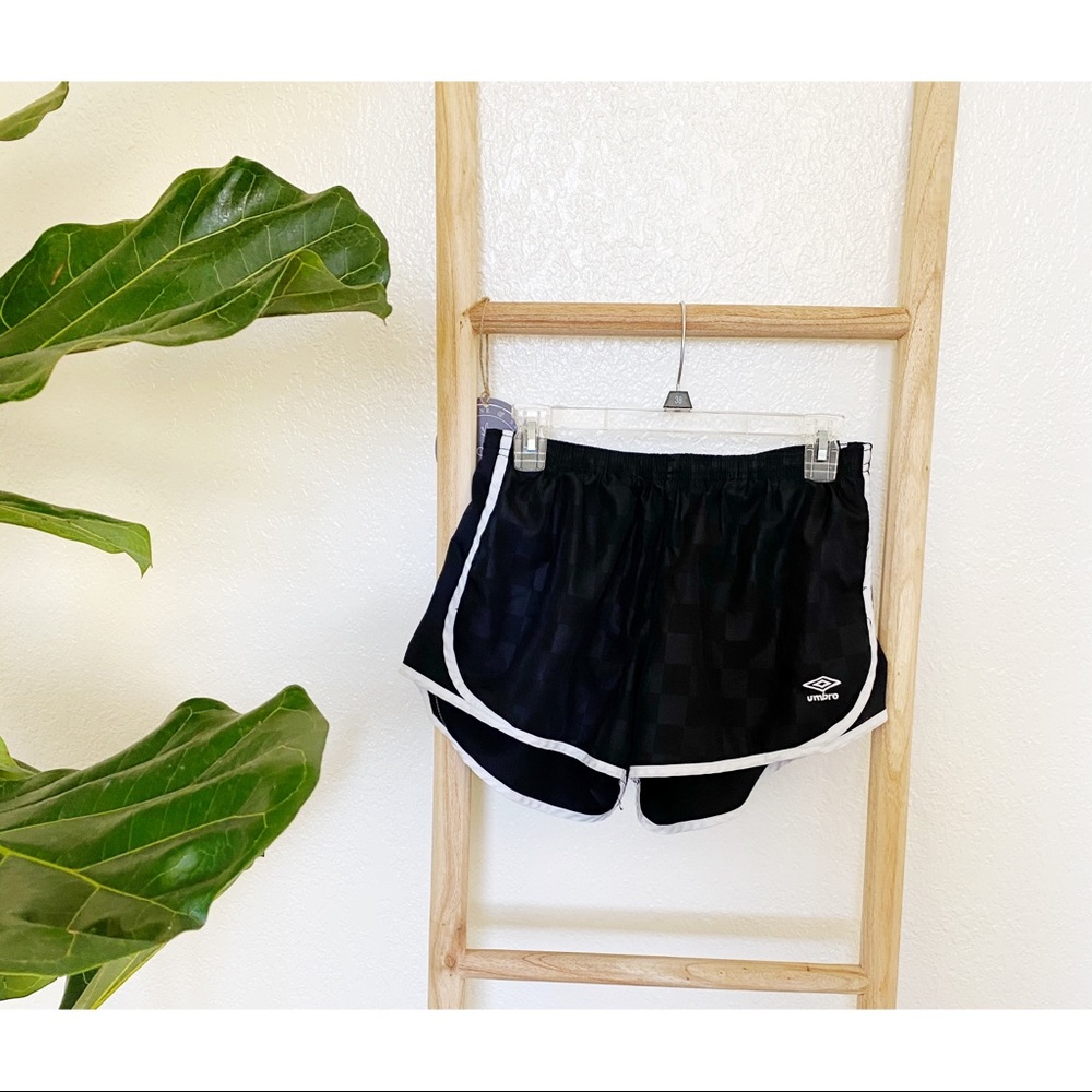 Umbro Black Athletic Shorts with White Trim
